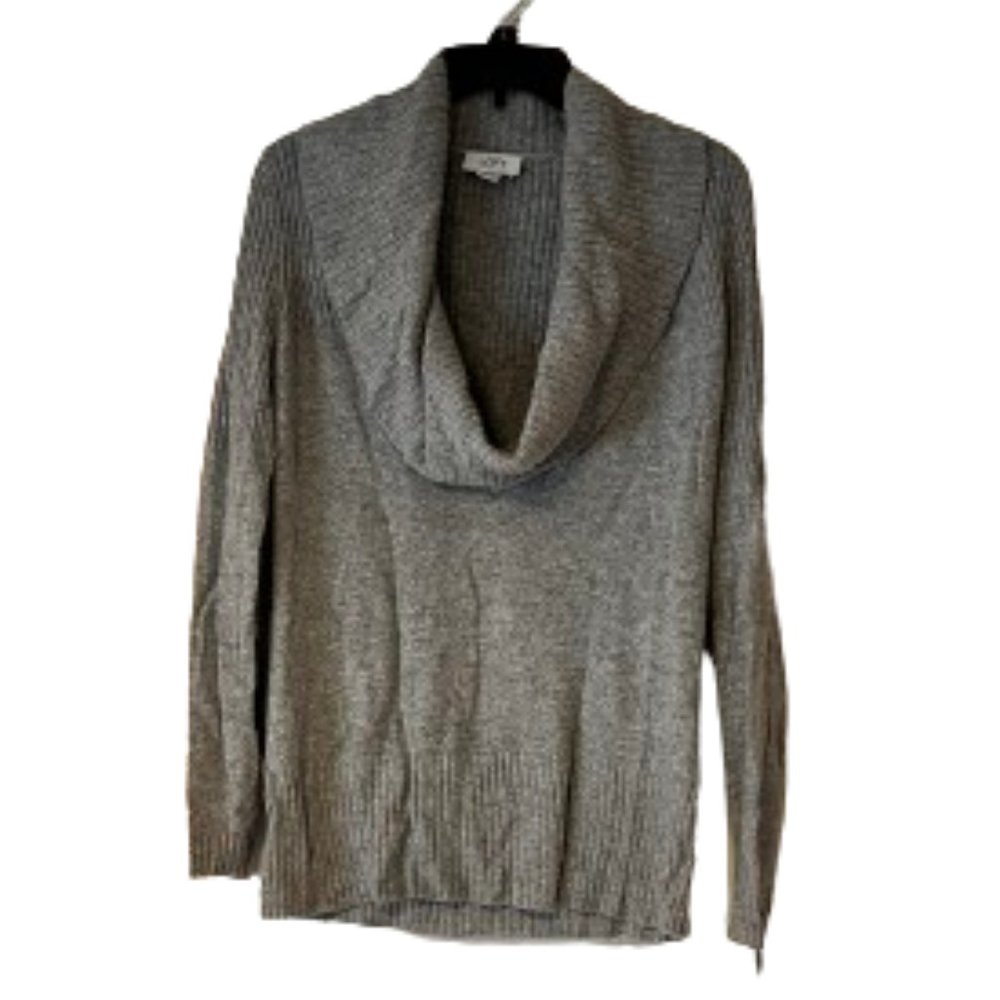 Loft Gray Cowlneck Sweater w/Rabbit Hair - Medium